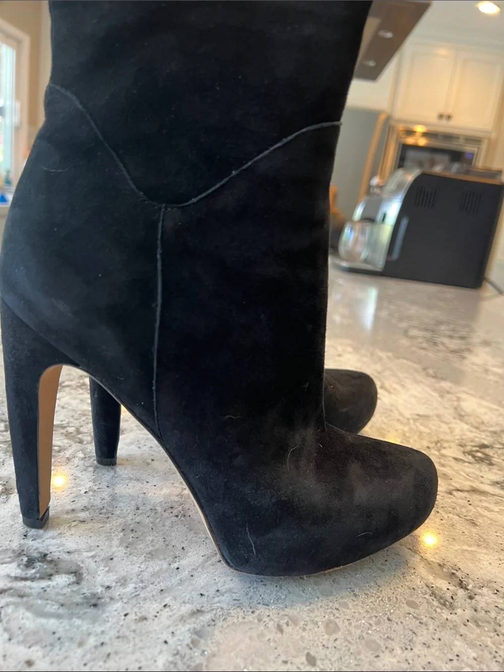 Sam Edelman Kayla Black Suede Over The Knee Boots 8.5